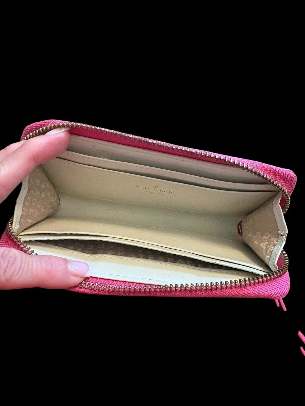 kate spade Hot Pink Perforated Wristlet Clutch